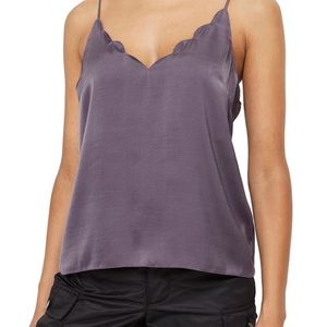 Dark Gray Scalloped V-Neck Tank sz8